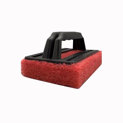 China DIY Tool Viable Grill Kitchen Bathroom Red Color Scourer Cleaning Brush for sale