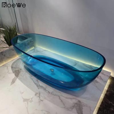 China Semi-transparent Oval Design Freestanding Artificial Marble Freestanding Bath, Resin Compound Stone Tub, Cast Stone Solid Surface Bathtub for sale