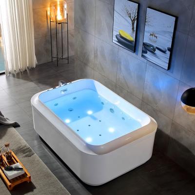 China New Body Massage Acrylic Bathtub Model, 7 Colorful Bubble Jets Hydro Whirlpool Tub, 1.7m Luxury Indoor Bathroom Bathtub for sale