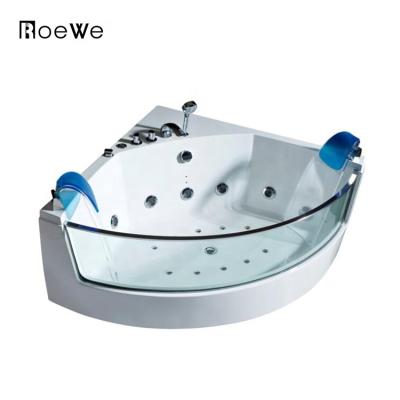 China Body Massage Hydrotherapy Air Bubble Jet Tub With Led Light,Acrylic Hydraulic Whirlpool Massage Tub Glass Corner Bathtubs for sale