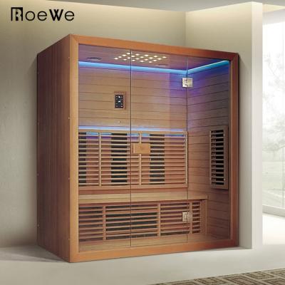 China Canadian sauna hemlock computer control panel cabin infrared wood sauna ducha counter far infrared sauna room for sale