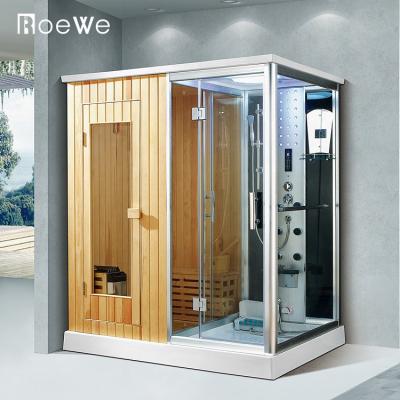 China Computer control panel 1600/1700/1800/2000/2200 mm modern design sauna and steam room combined, luxury steam shower with sauna room for sale