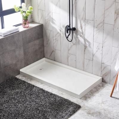 China Modern American Style Bathroom SMC Shower Base ABS Shower Pan With Lips Resin Shower Stone Tray for sale