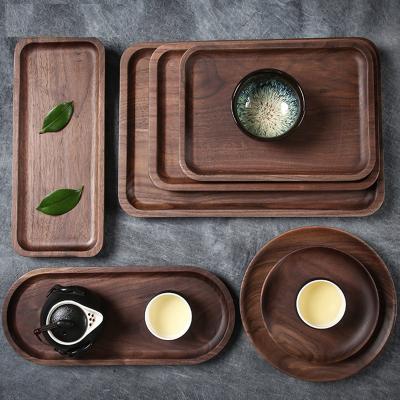 China Sustainable NW Wooden Walnut Tea Cup Coffee Cup Small Serving Tray for sale