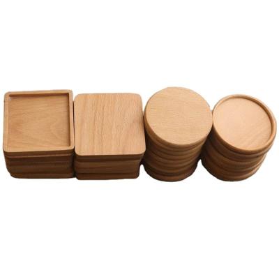 China Sustainable Engravable Natural Bamboo Wooden Tea Cup Glass Coaster for sale