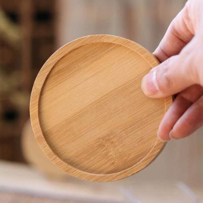 China Sustainable Round Square Light Bamboo Wooden Coaster for sale