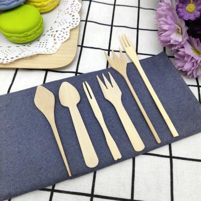 China Sustainable Disposable Wooden Fork Bamboo Spoon for sale