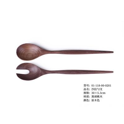 China Wooden Spoons and Forks New Tableware Viable Natural Black Walnut Knives for sale