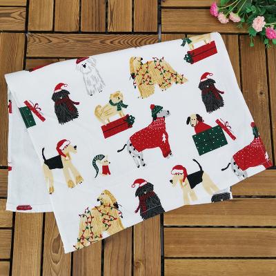 China Kitchen Viable Gauze Xmas Absorbent Cotton Thick Tea Towel for sale