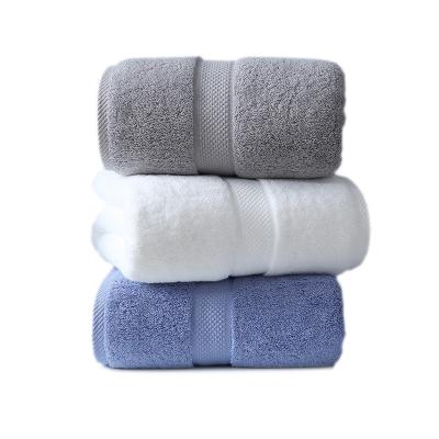 China Sustainable Stock 100 Large Size Ready Cotton Thick Bath Towel 80*160cm for sale