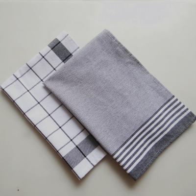 China Viable Black White Line 50*70cm Small Table Cover Cloth Kitchen Dish Stripes Cotton Towel for sale