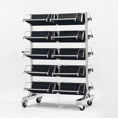 China Turnove SMT ESD Stainless Steel PCB Storage Trolley Anti-Static PCB Storage Trolley for sale