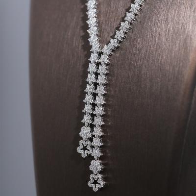 China New HPHT Fashion Trendy Star Shape 18k White Gold Lab Developed Chain Diamond Necklace For Women for sale