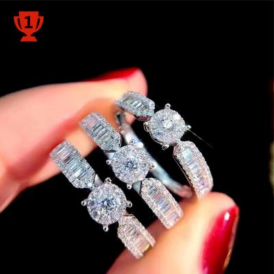 China Real Diamond Wedding Ring 2021 New Style 18K Gold Engagement Ring Romantic Diamond Band for sale