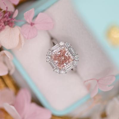 China FASHIONABLE Lab Created Radiant 2.3 Carat Fancy Cut Rose Diamond Gold Ring for sale