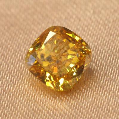 China Jewerly making cushion cut loose diamond fancy hpht lab grown CVD diamond wholesale yellow for sale