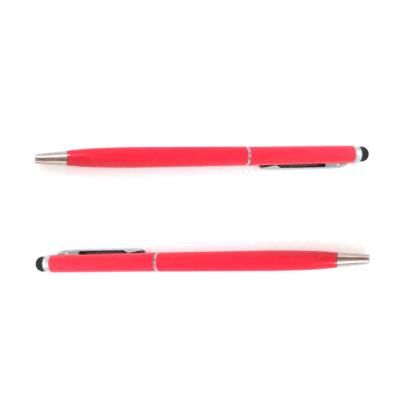 China Promotional Pen Barrel Stylus Twist Pen Metal Screen Twist Pen Thin Promotional Ballpoint Pen for sale