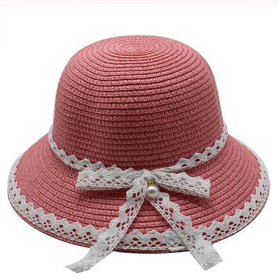 China Wholesale Durable Kids Straw Hat Baby Summer Safari Straw Hats With Lace for sale