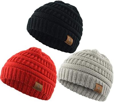 China COMMON Free Sample Fashion 10 Colors Fast Shipping Durable Acrylic Knit Trawler Baby Kids Winter Warm Hats for sale