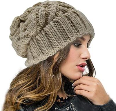 China JOINT factory hot sale knitted beanie women's winter knit bucket hat for sale