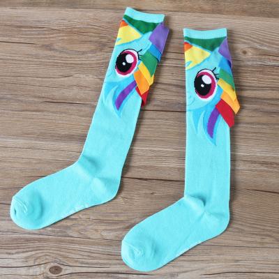 China Sporty hot sale 3d cartoon girl tube bangs high knee long socks dance woman socks wholesale cute funny kawaii for sale