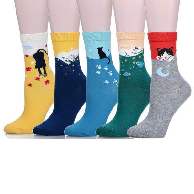 China 2023 top selling woman sporty cute girls dress socks kawaii comfortable soft socks crew cat funny socks for sale