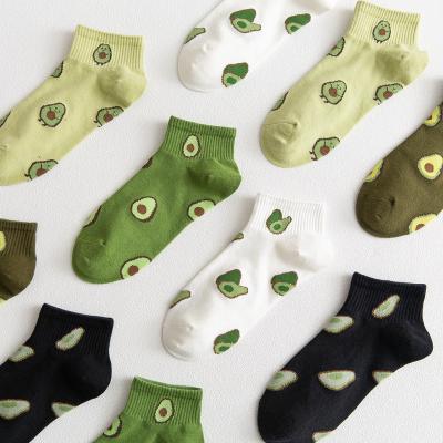 China Cotton Ankle Avocado Socks Cute Funny Women's Socks Casual Sporty Short Comfortable Fruit Socks for sale