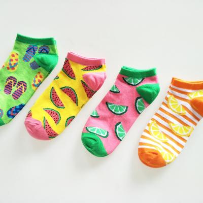 China Summer Cute Girls Ladies Socks Wholesale Price Novelty Fruit Sock Woman Athletic Good Quality Short Ankle Socks for sale