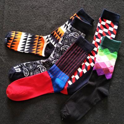 China Wholesale Good Quality Men's Outdoor Sports Socks Argyle Crew Wear Sports Socks Men's Long Business Argyle Socks for sale