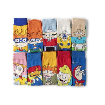 China Personality Sporty Anime Cartoon Male Socks Long Shape Funny Socks Comfortable Unisex Men Happy Socks In Stock for sale