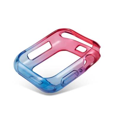 China Soft Clear Smart Watch TPU Protector Case Cover Colorful 38mm 40mm 42mm 44mm For Series 3 4 5 6 Protector Cover for sale