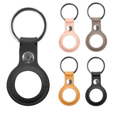 China Wholesale Anti-lost Locator Device Key Chain Protector Colorful Leather Case Anti-lost Waterproof Compatible For Apple Airtag Cover for sale