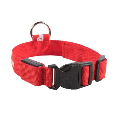 China Pet Accessories Reflective Webbing Dog Safety Collar Nylon Dog Led Light Multicolor Collar for sale