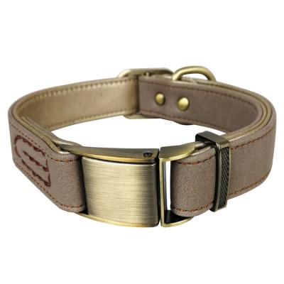 China Amazon Top Selling Thoughtful Leather Dog Collar Personalized Zinc Alloy Buckle For Small Medium Large Dog for sale