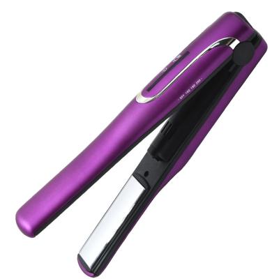 China Hotel small Mini Cordless Rechargeable Hair Straightener portable ceramic ptc Heater Flat Iron With Battery for sale