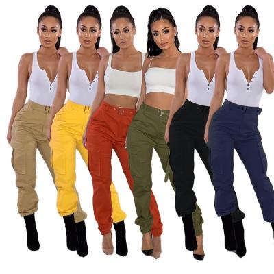 China Anti-pilling Ladies Multi-pocket Fashion Hot Selling Casual Slim Fit Jumpsuits Without Belt for sale