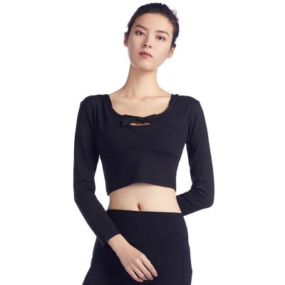 China New Style Breathable Yoga Shirt Hygroscopic Sports Sheath Long Arch Sexy Exercise Gym Crop Tops T Shirts Women for sale