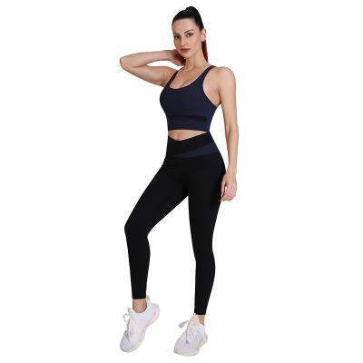 China Breathable Women Organic Yoga Clothing Gym Fitness Yoga Set Custom Two Piece Sportswear Workout Sets Sports Bra Pants for sale