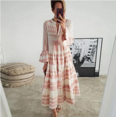 China Plus Size Stylish Women Clothing Clothes Printed Loose Long Sleeve Beach Vacation Casual Outfits for sale