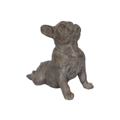 China Europe Molds 15 Inch Color Handmade Decorative Yoga Cement Craft Resin French Dog Statue Full For Garden Decorative Dog Statue for sale