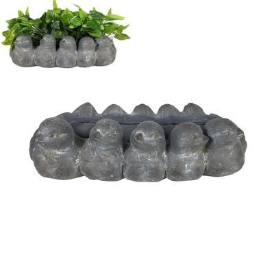 China Color home resin cement garden decoration animal sculpture opens flower pot decoration, animal sculpture decoration, flower pot decoration for sale