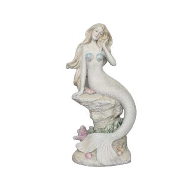 China Europe newly designed manual mold made resin craft mermaid statue decoration, suitable for indoor and outdoor decoration for sale