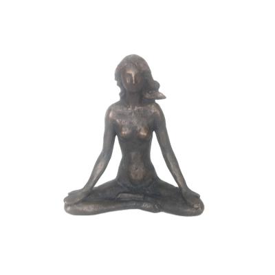 China China newly designed handcraft molds for making yoga imitation bronze figures decorative resin crafts, suitable for indoor and outdoor decor for sale