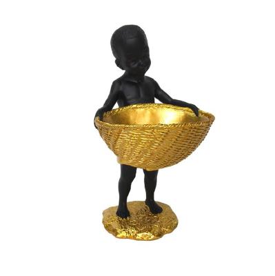 China China Mold Resin Handmade Statue Child Participation Dish African Statue Craft Gift Decoration, Suitable For Home Decor for sale