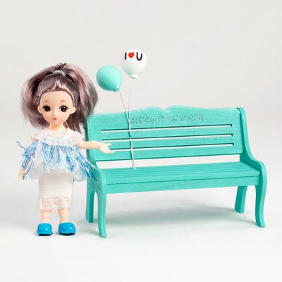 China DIY TOY New Design Doll Bench Chair And Shopping Basket Custom Children Toy Doll Houses Accessories for sale