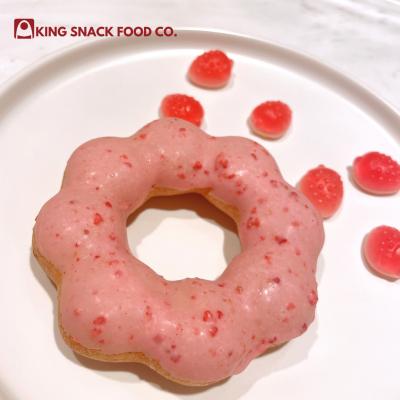 China 2022 popular strawberry FROZEN coated donuts sweet dessert donuts strawberry coating mini strawberry donuts for sale