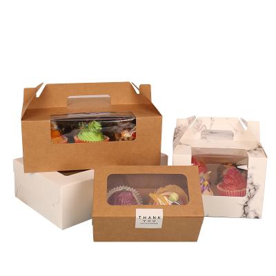 China Biodegradable Custom Printed Bakery Cardboard Box Cupcake Box With Window for sale