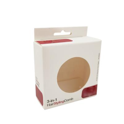 China Recyclable Customized Recycled Color Printing Cardboard Cosmetic Packaging With Window Easy Folding Cosmetic Paper Box for sale