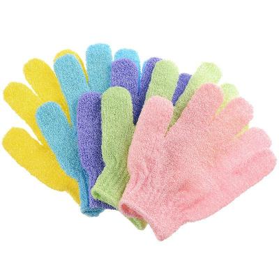 China EXFOLIATE Bathroom Scrubber Double Sided Five Finger Gloves Pour Brushes SPA Massage Dead Skin Remover for sale