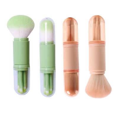 China Fan Brush 4 in 1 Multifunctional Telescopic Makeup Brush Set for Foundation and Eyeshadow Makeup for sale